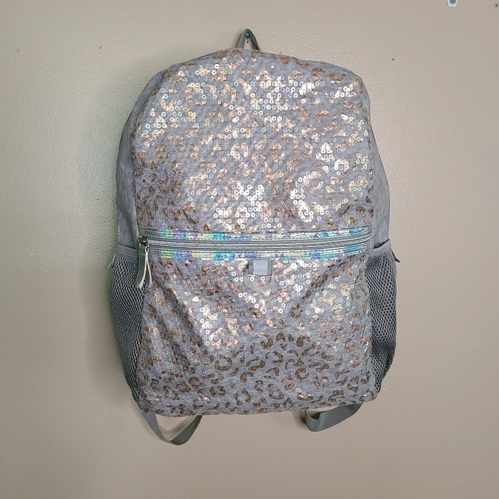 Women's Sequin Leopard Print Backpack